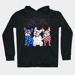 French Bulldog American Flag 4th Of July Hoodie